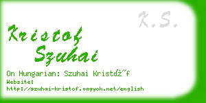 kristof szuhai business card